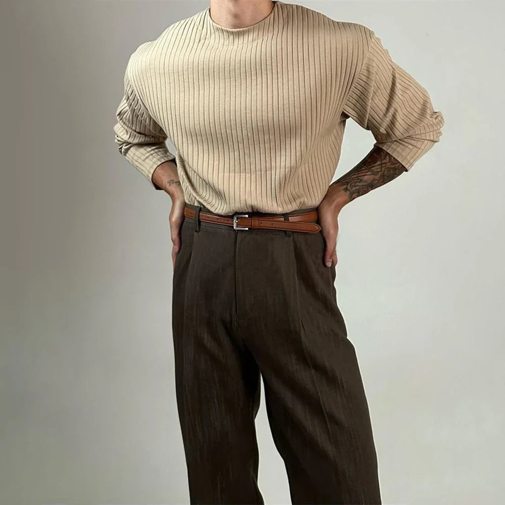 Morgan Oliver Ribbed Long Sleeve Shirt