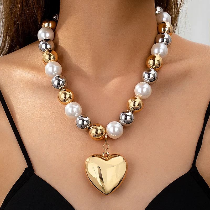 Velour Pendant Bead Necklace