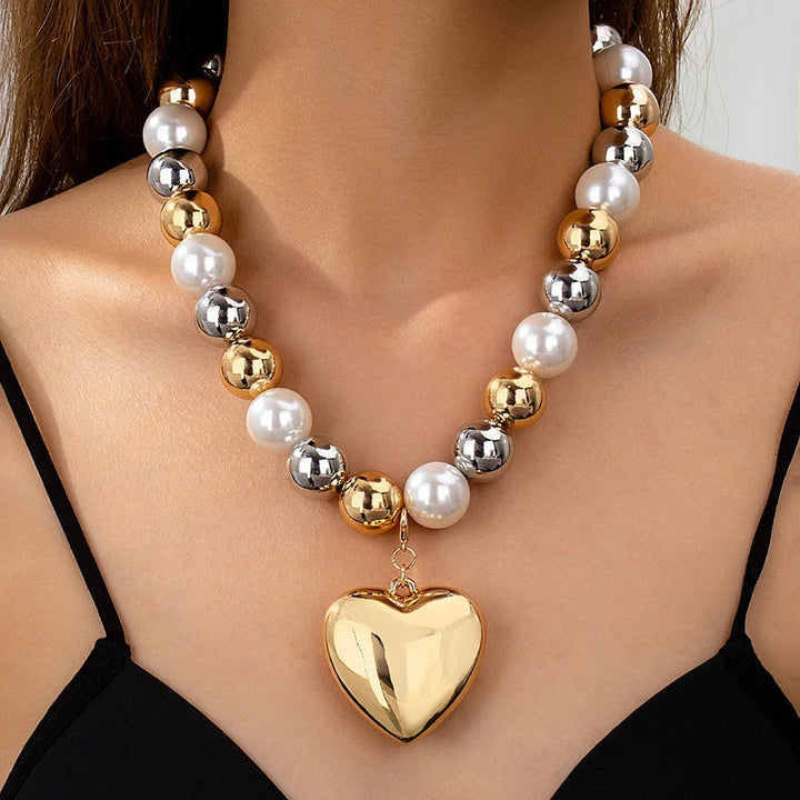 Velour Pendant Bead Necklace