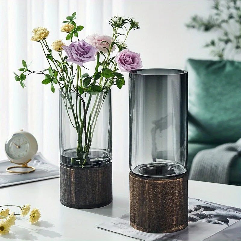 Riley Wood Base Vase
