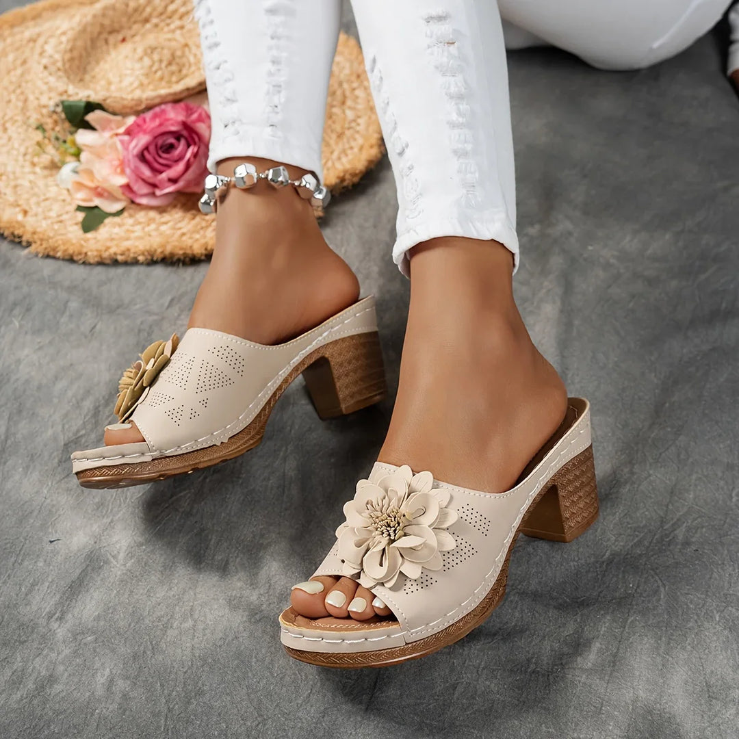 Whitney Floral Block Heel