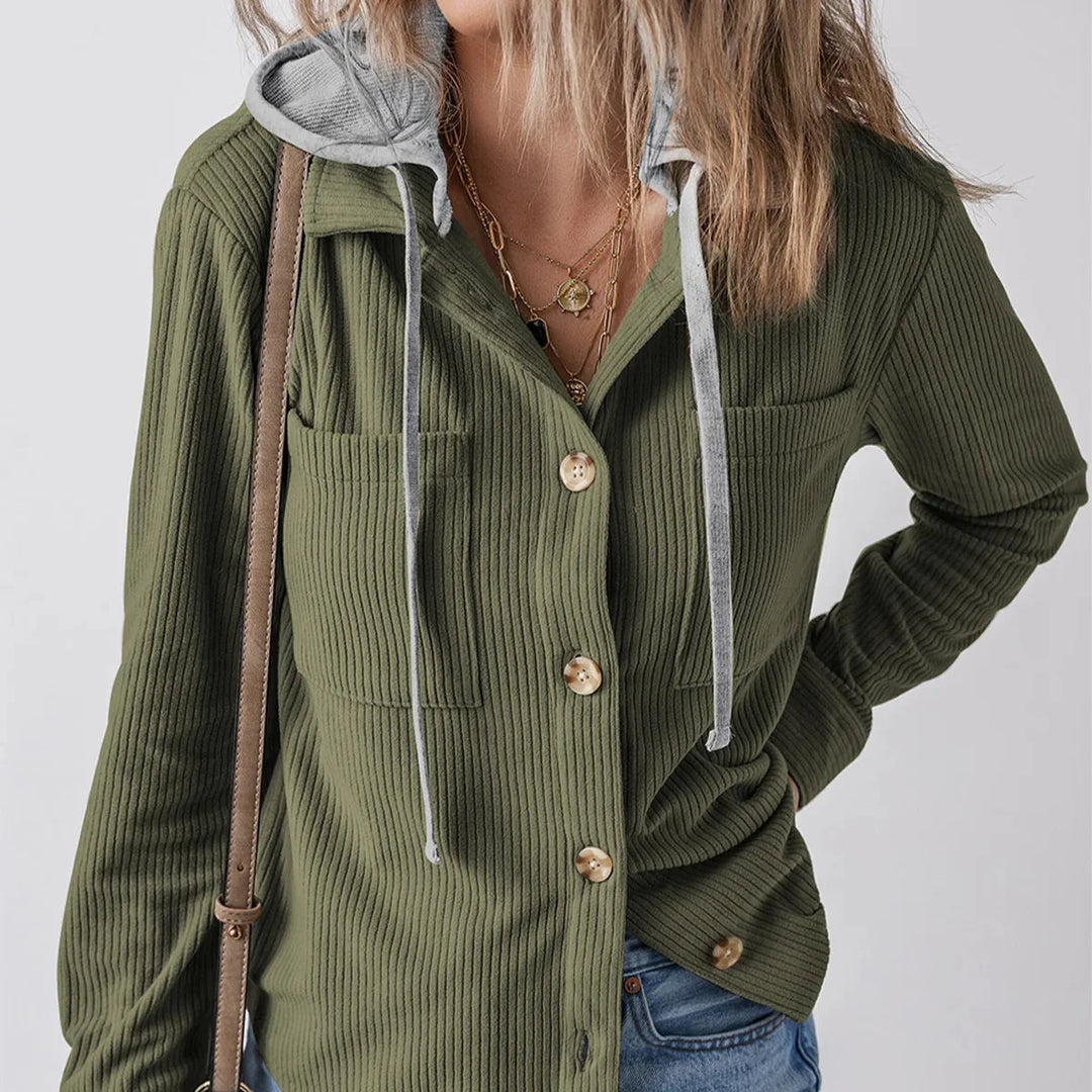 Summer Hooded Button Shirt