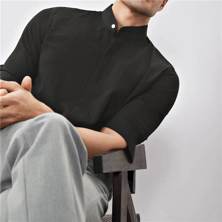 Kendall Woven Band Collar Shirt