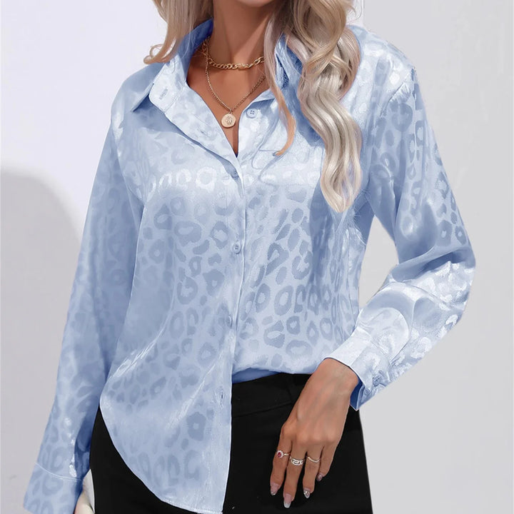 Allison Leopard Satin Blouse