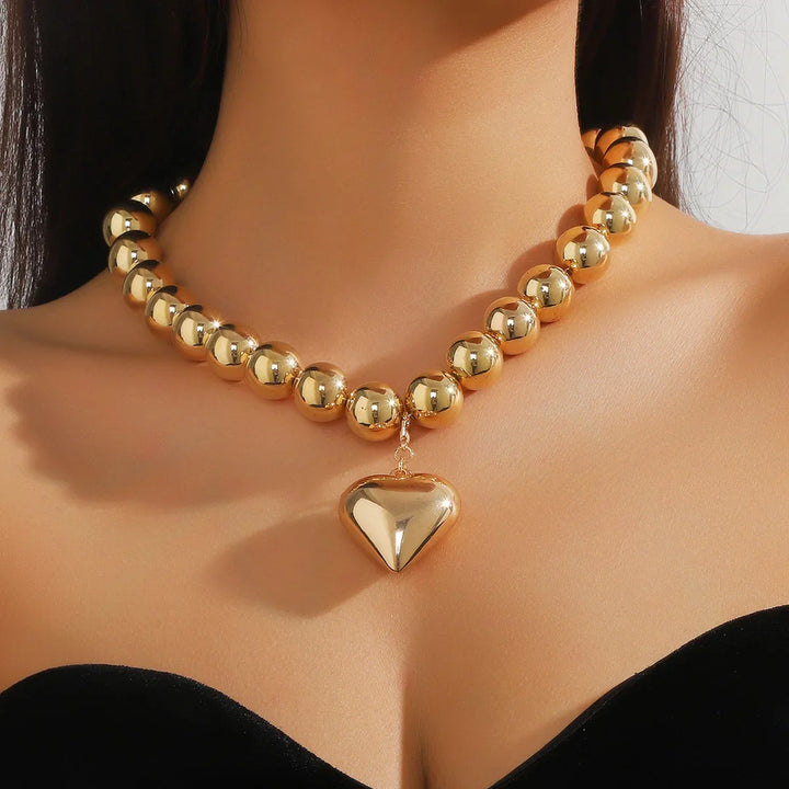 Velour Pendant Bead Necklace