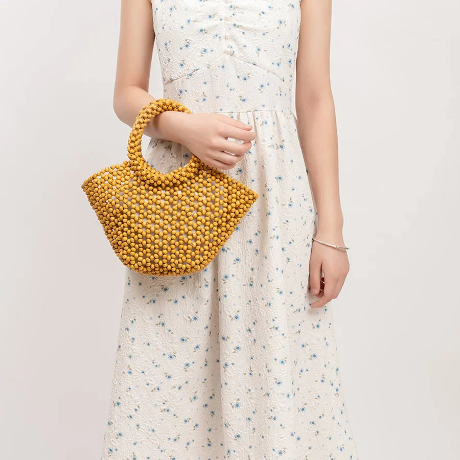 The Megan Wooden Bead Tote