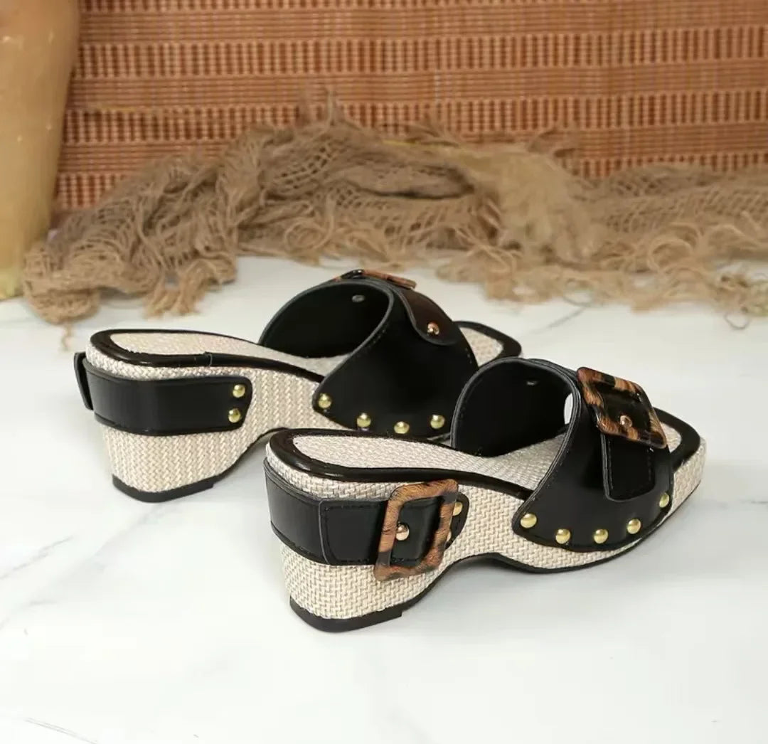 Faith Studded Platform Mule
