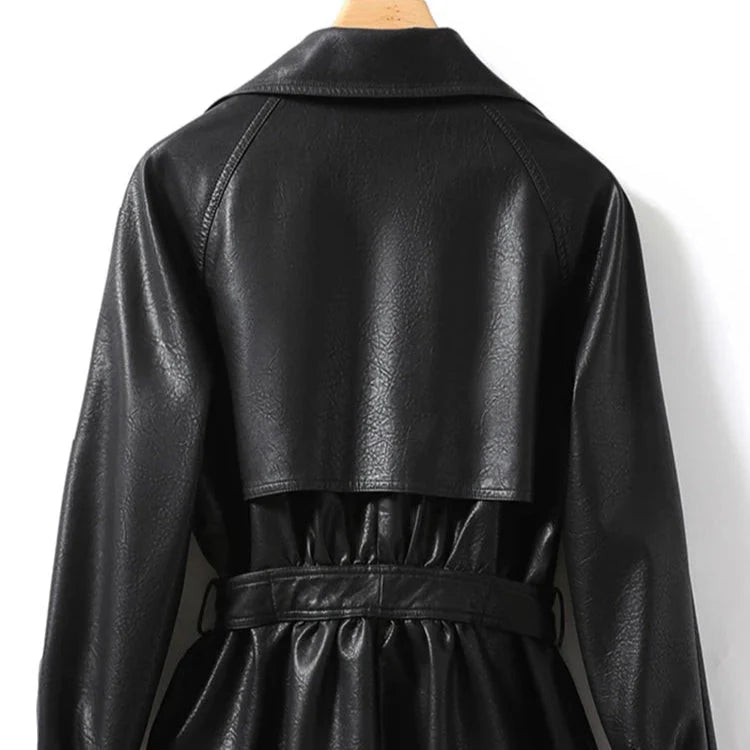 Reagan Leather Trench Coat