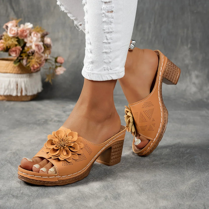 Whitney Floral Block Heel