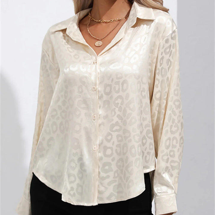 Allison Leopard Satin Blouse