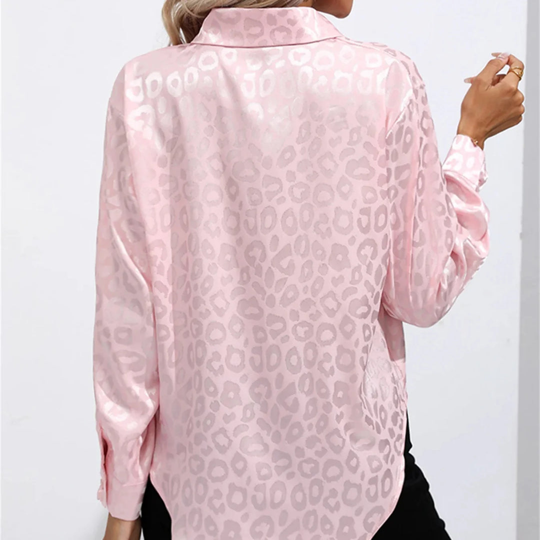 Allison Leopard Satin Blouse
