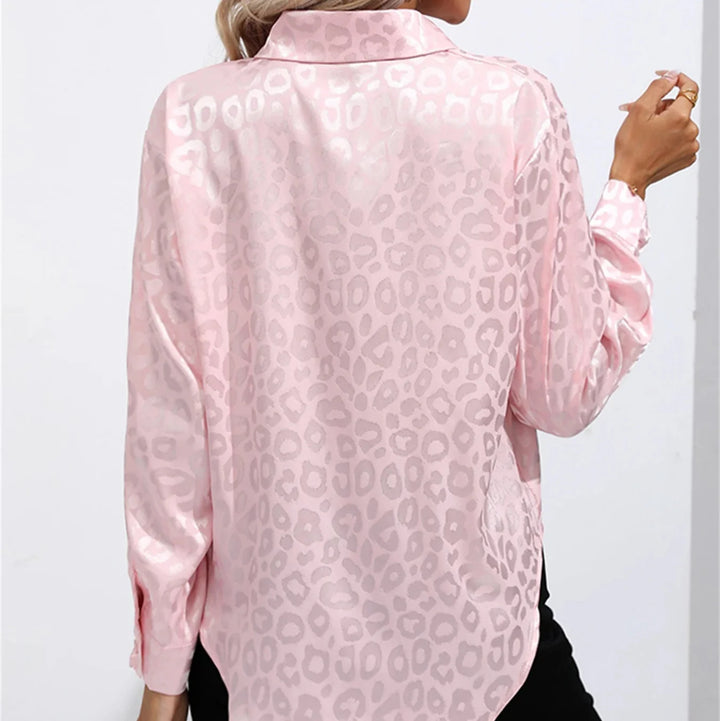 Allison Leopard Satin Blouse