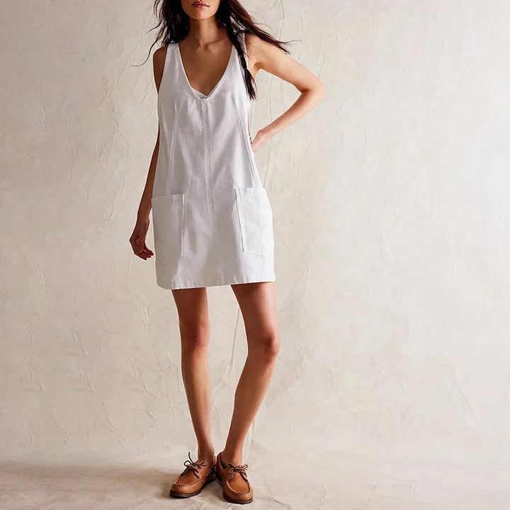 Savannah Denim Overall Dress