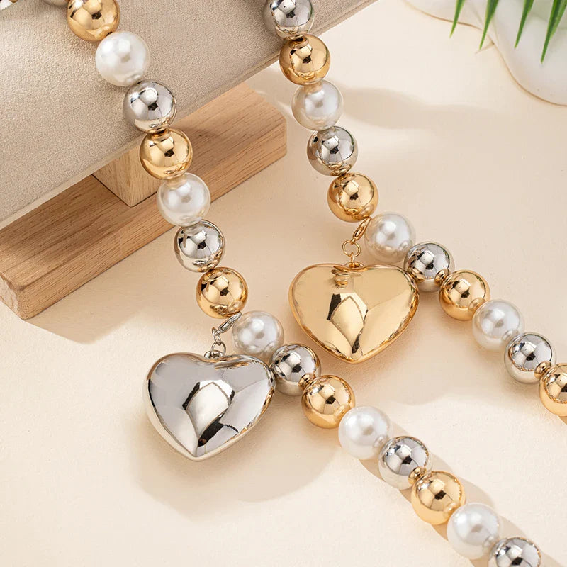 Velour Pendant Bead Necklace