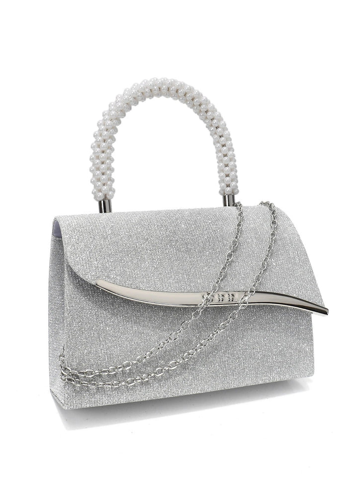 Sterling Sequin Pearl Clutch