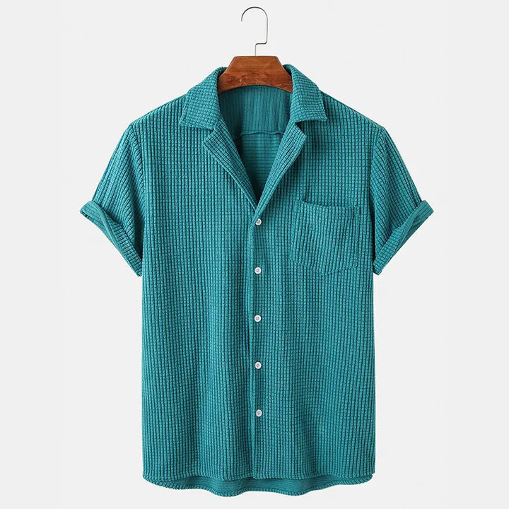 Reagan Waffle Knit Button-Up Shirt