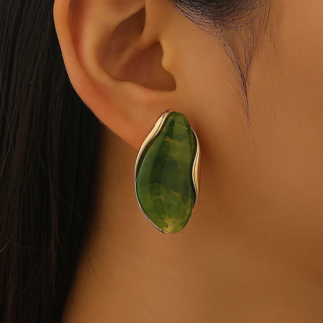Velour Cabochon Gemstone Earrings