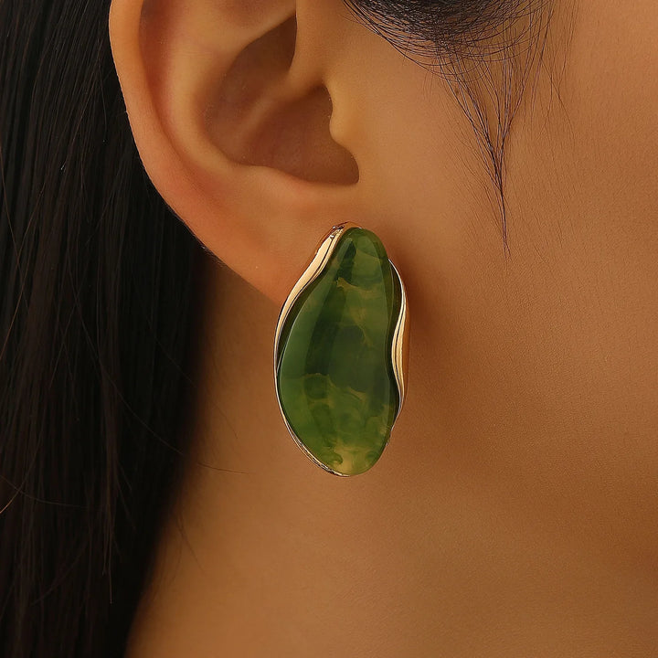 Velour Cabochon Gemstone Earrings