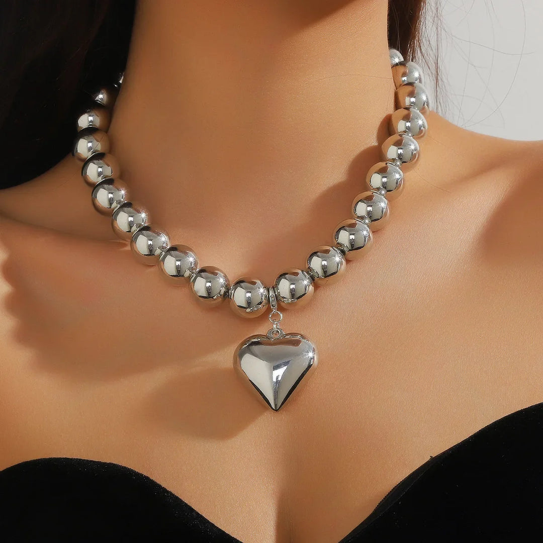 Velour Pendant Bead Necklace