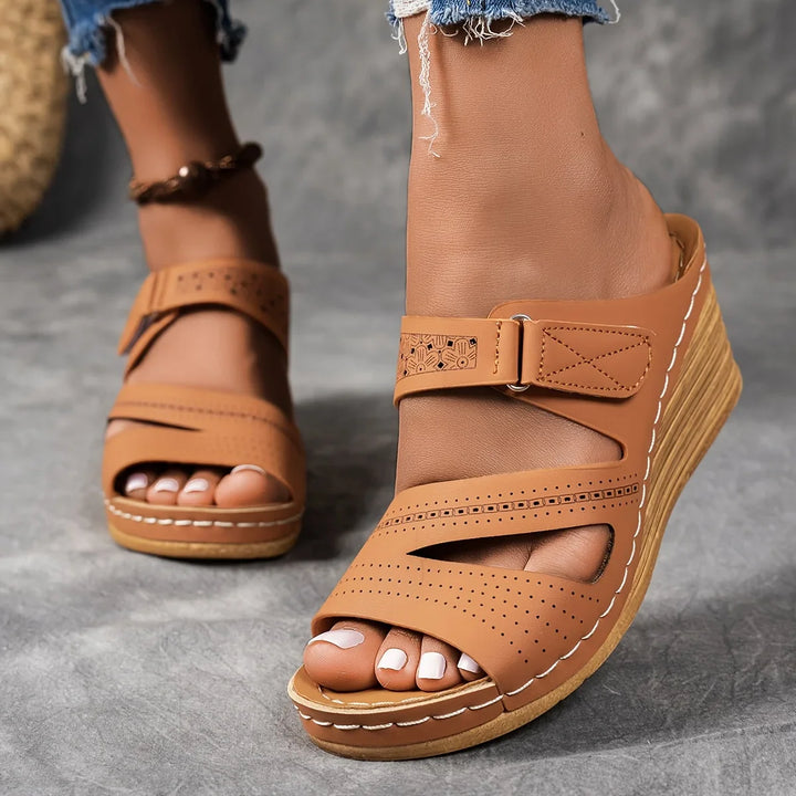 Kate Leather Wedge Sandal
