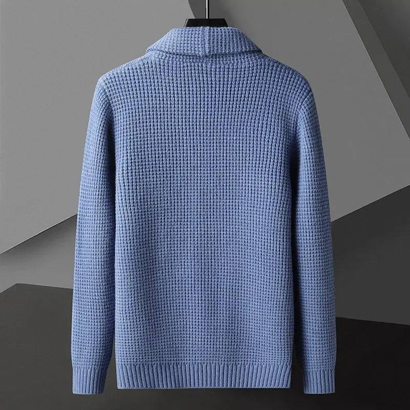 Evan De Luca Waffle-Knit Cardigan