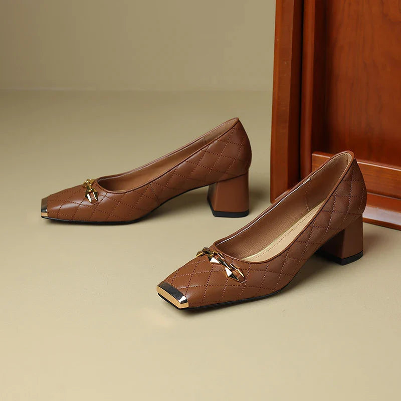 Amber Block Heel Pump