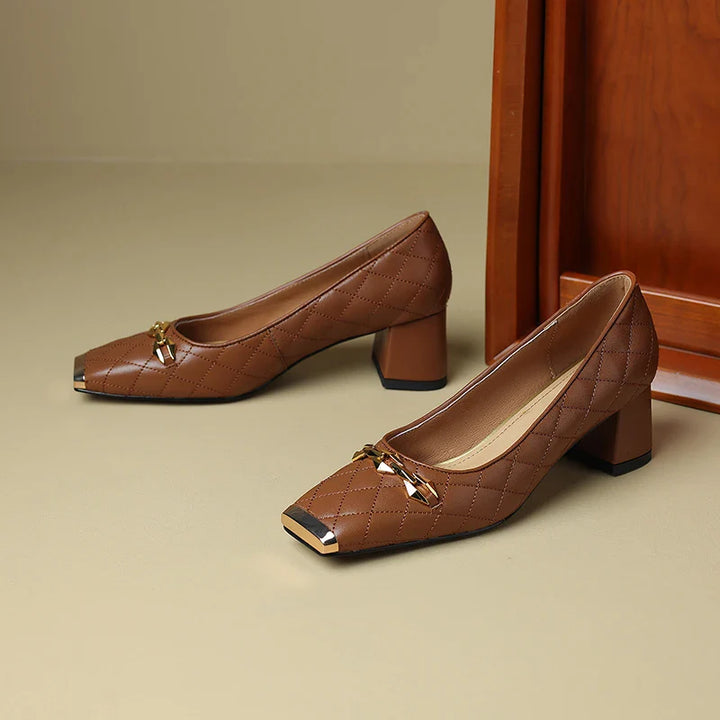 Amber Block Heel Pump
