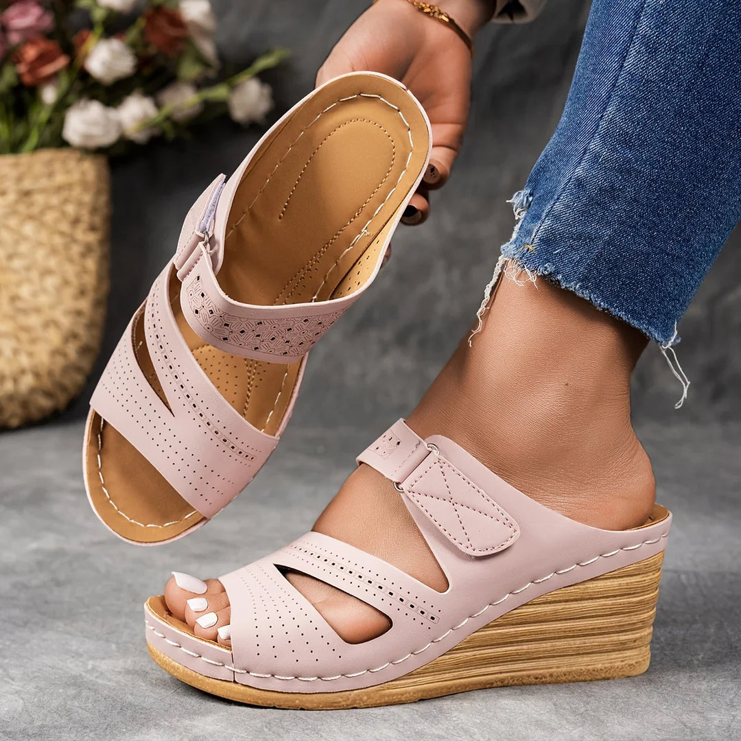 Kate Leather Wedge Sandal