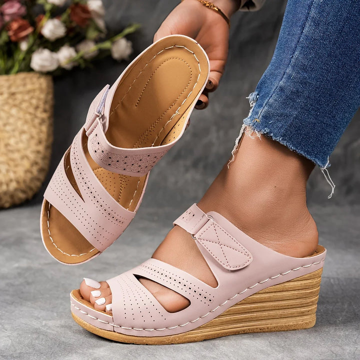 Kate Leather Wedge Sandal