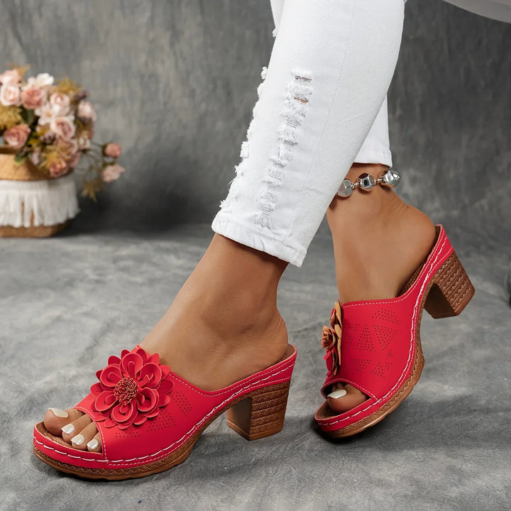 Whitney Floral Block Heel