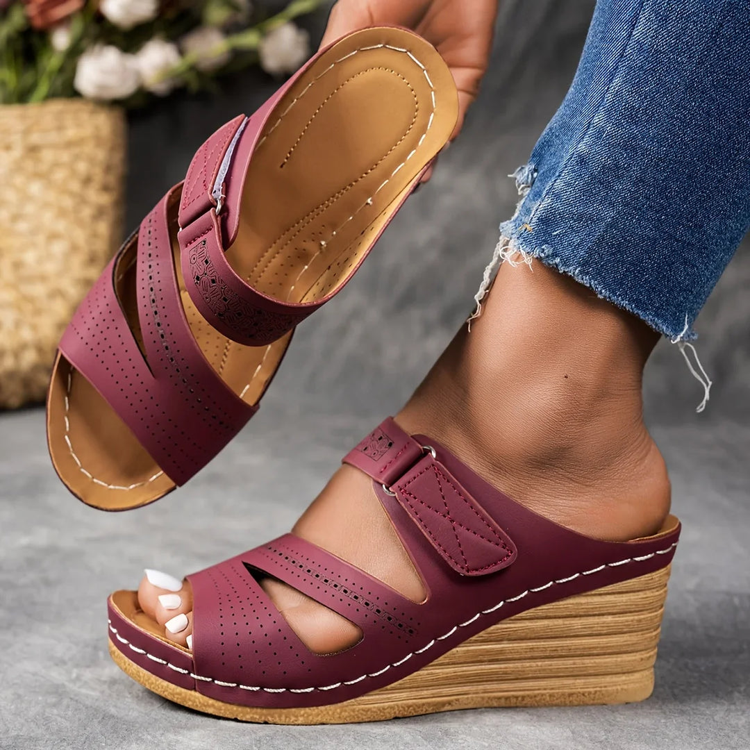 Kate Leather Wedge Sandal