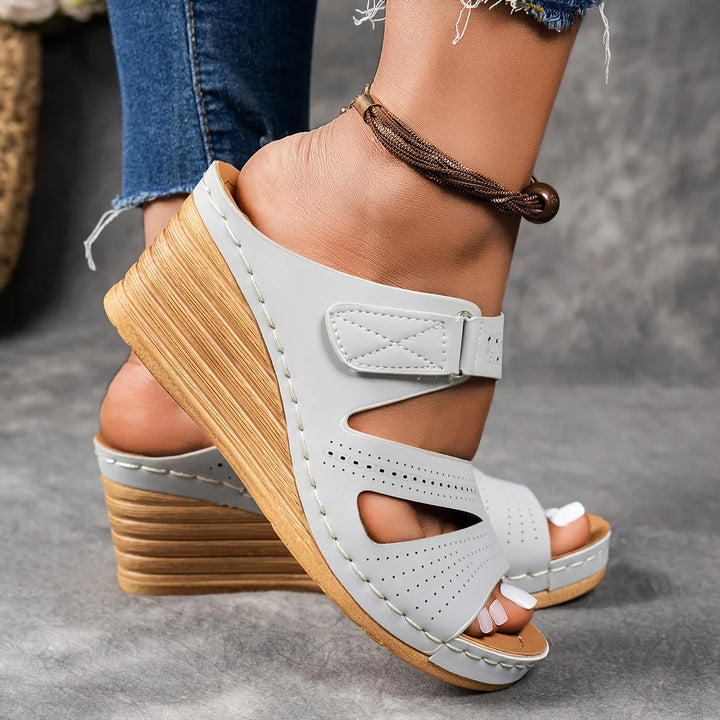 Kate Leather Wedge Sandal