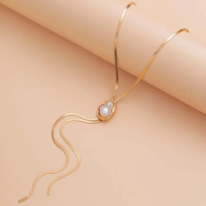 Velour Pearl Drop Necklace