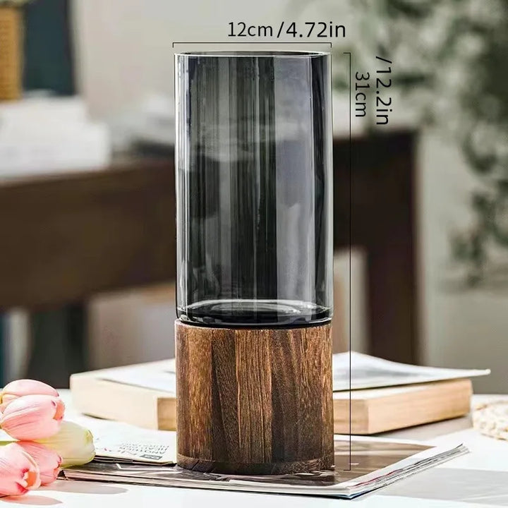 Riley Wood Base Vase