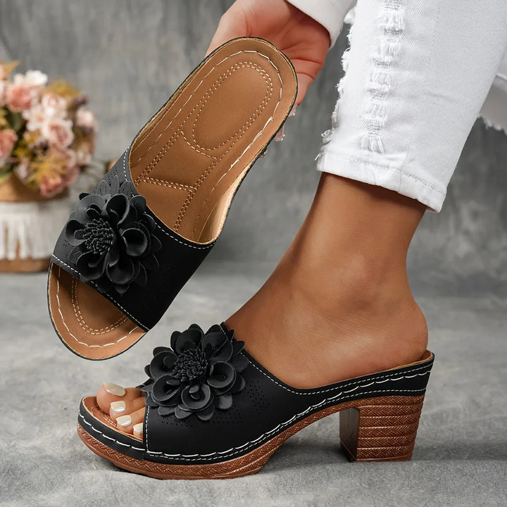 Whitney Floral Block Heel
