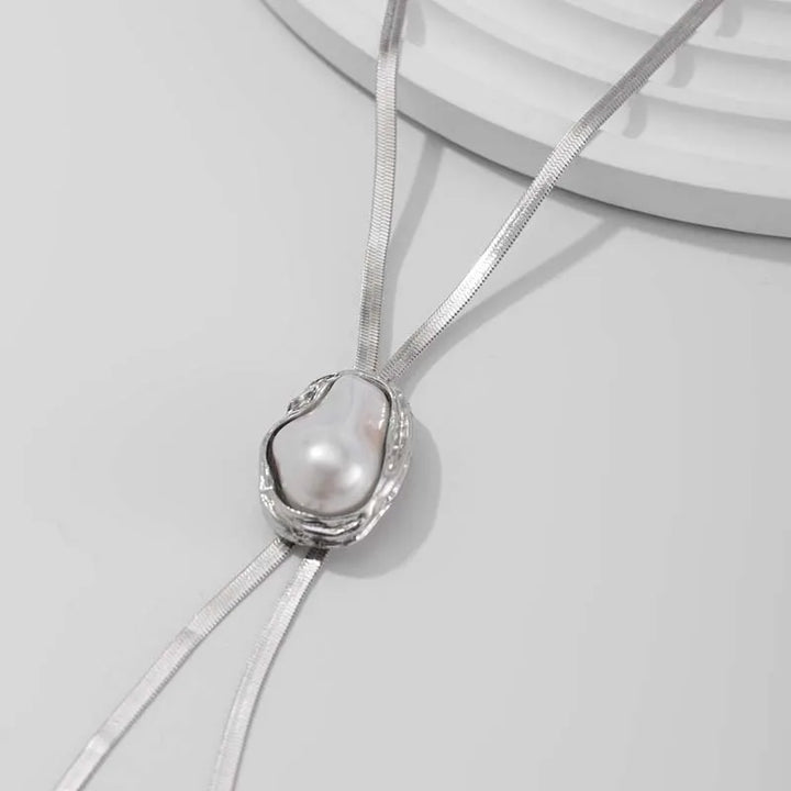 Velour Pearl Drop Necklace