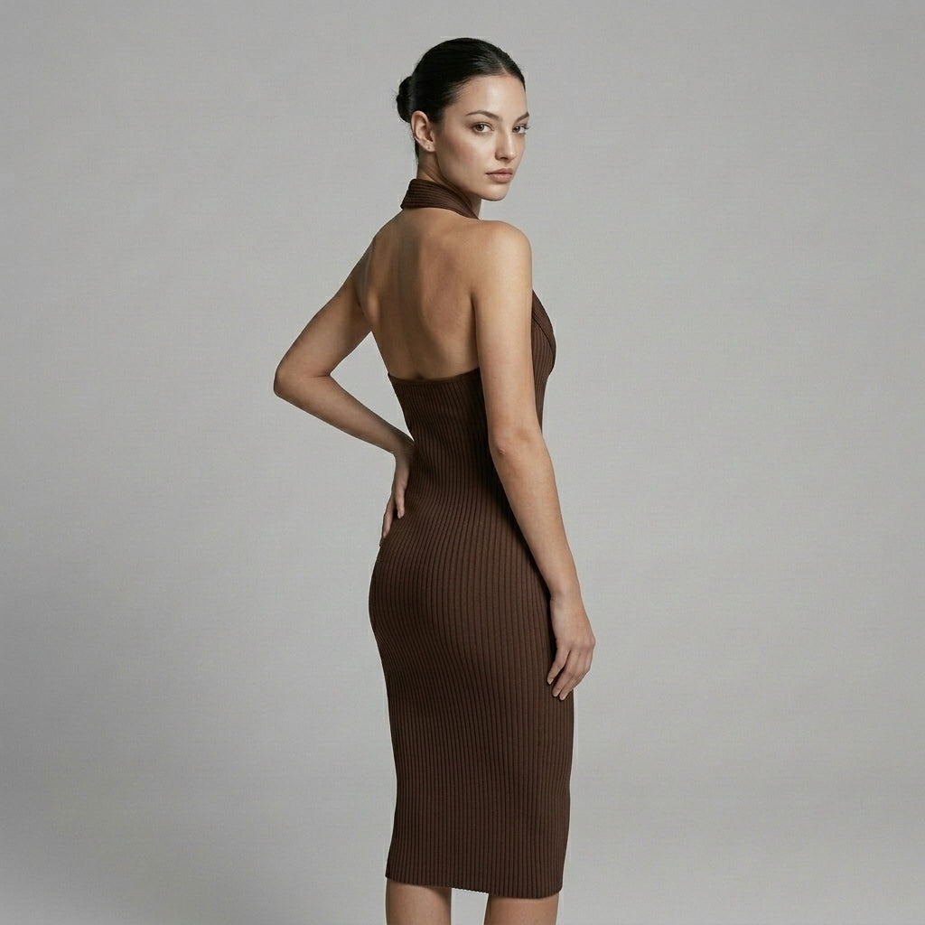 Megan Cowl Neck Midi Dress