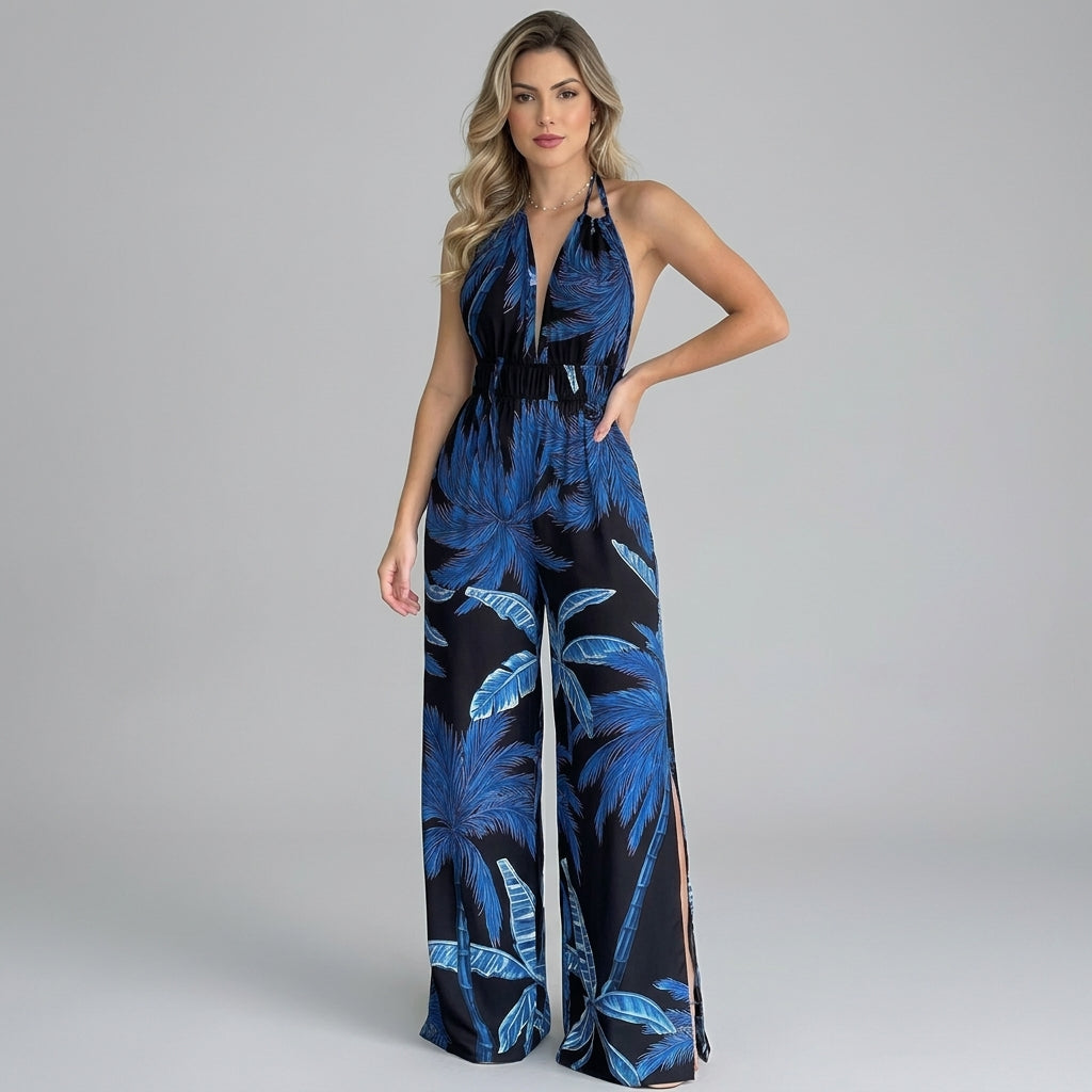 Brooklyn Halter Slit Maxi Dress