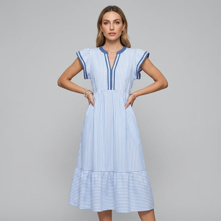 Whitney Flutter Sleeve Midi Dress
