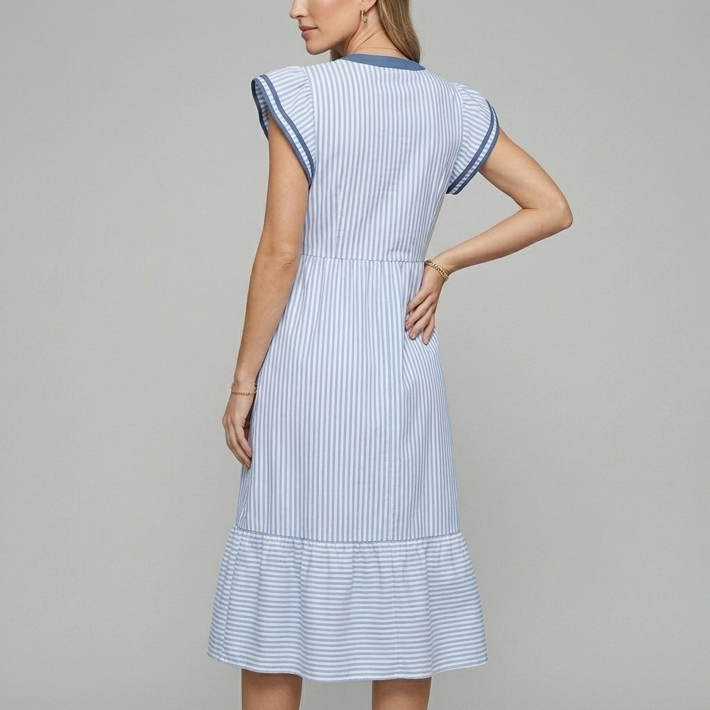 Whitney Flutter Sleeve Midi Dress