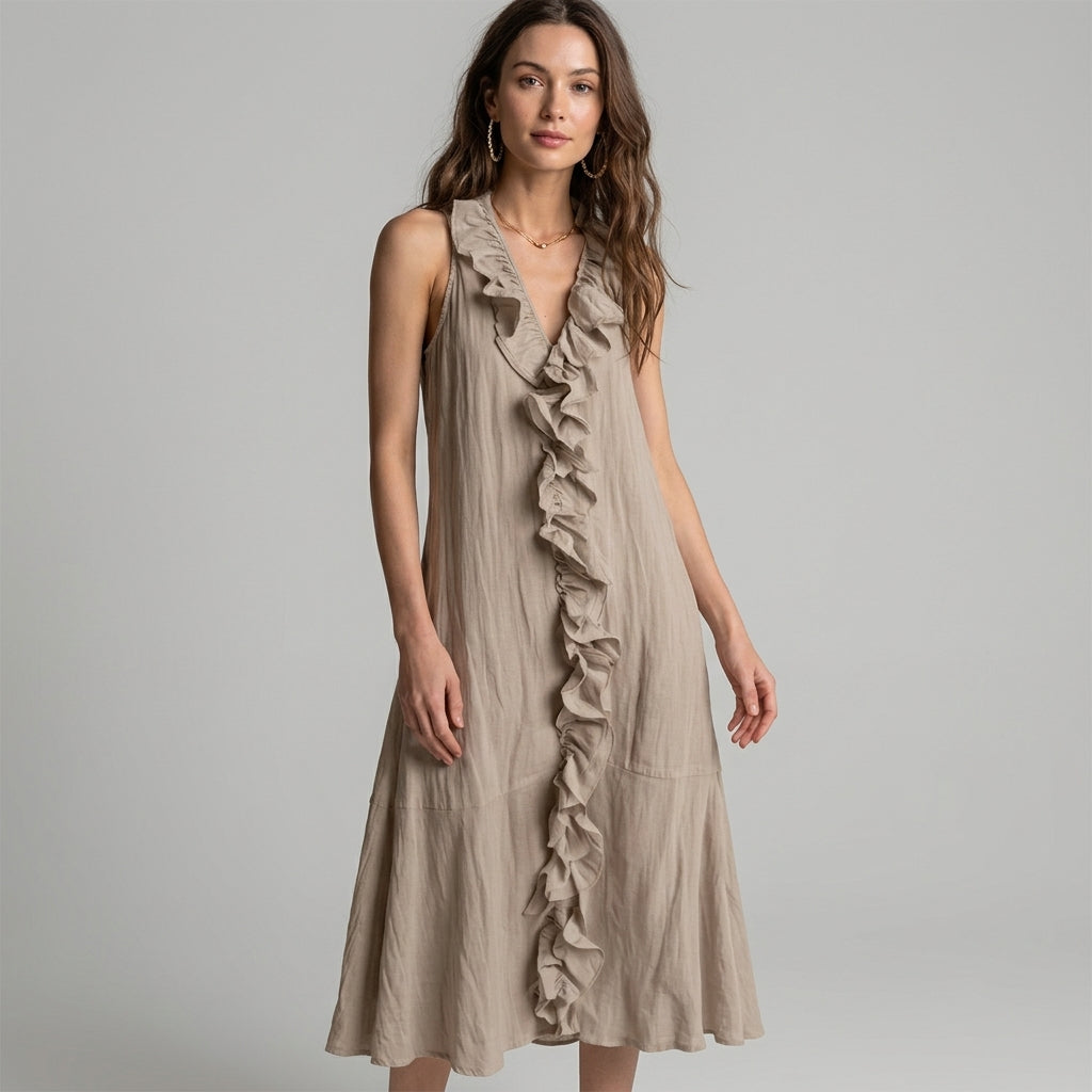 Savannah Cascading Ruffle Midi Dress