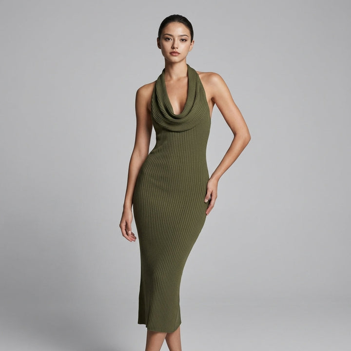 Megan Cowl Neck Midi Dress