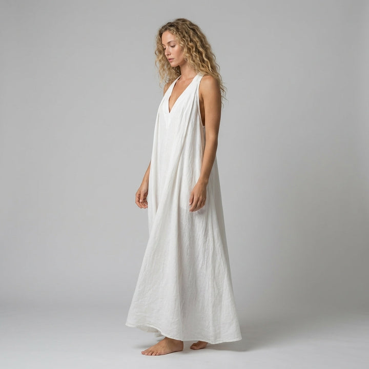 Summer Crinkle Halter Maxi Dress