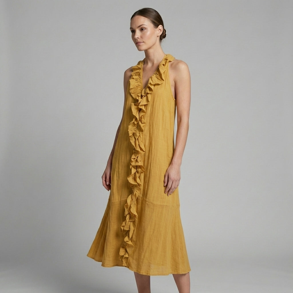 Savannah Cascading Ruffle Midi Dress