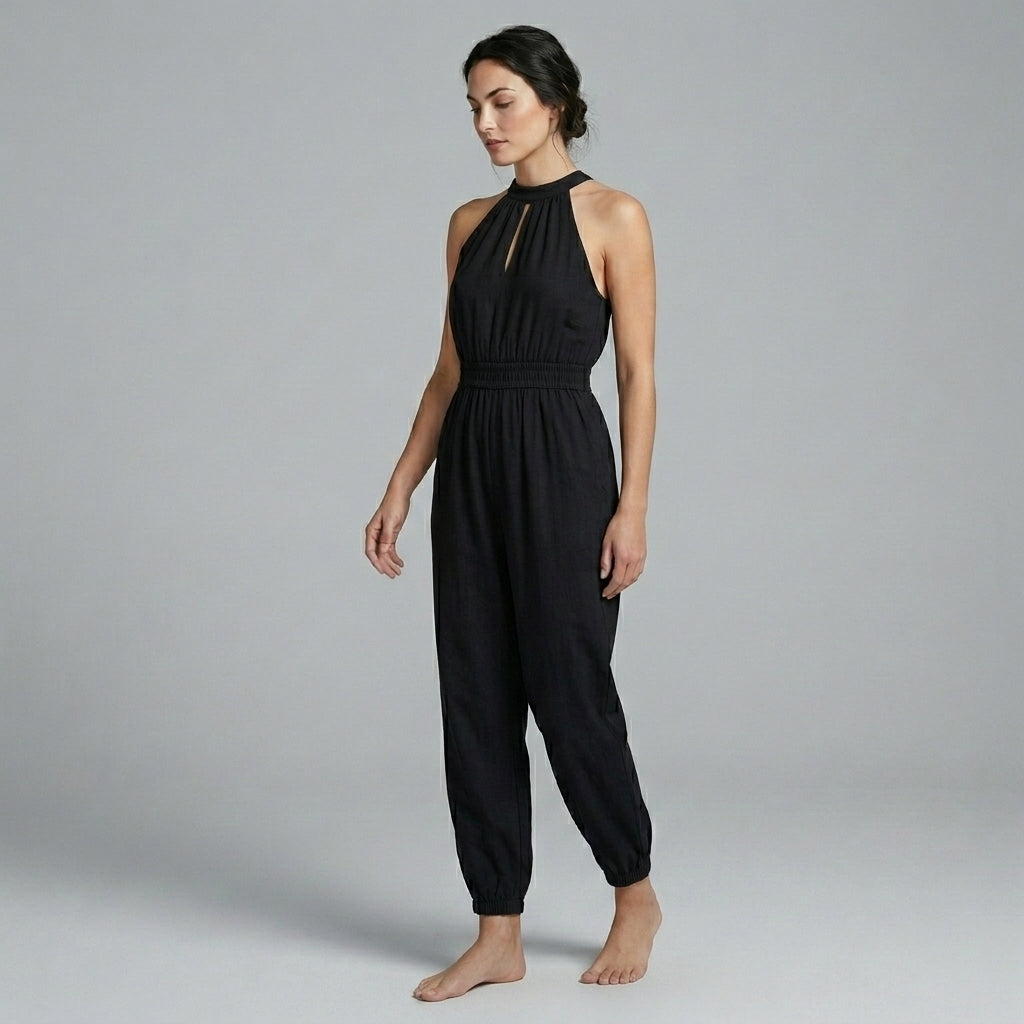 Allison Halter Smocked Jumpsuit