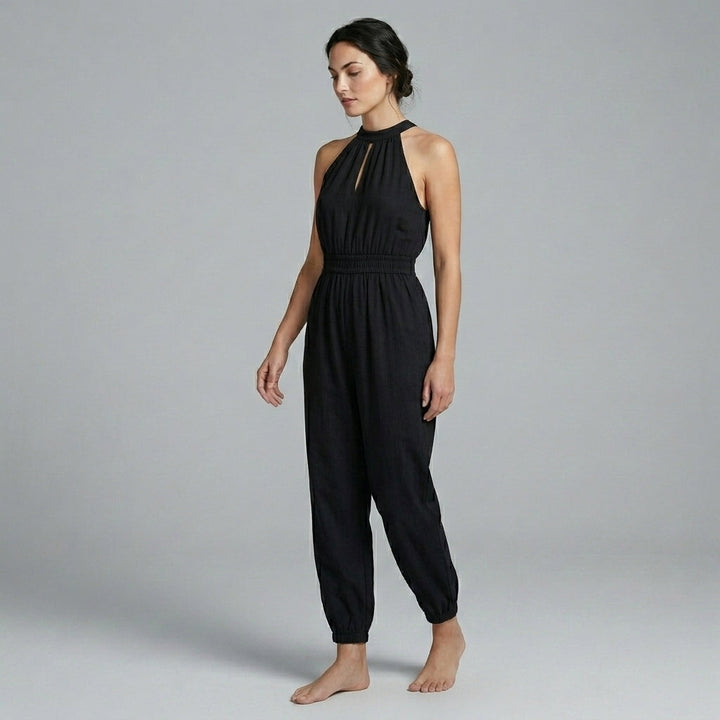 Allison Halter Smocked Jumpsuit