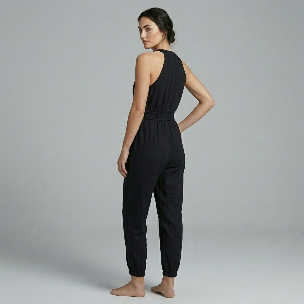 Allison Halter Smocked Jumpsuit