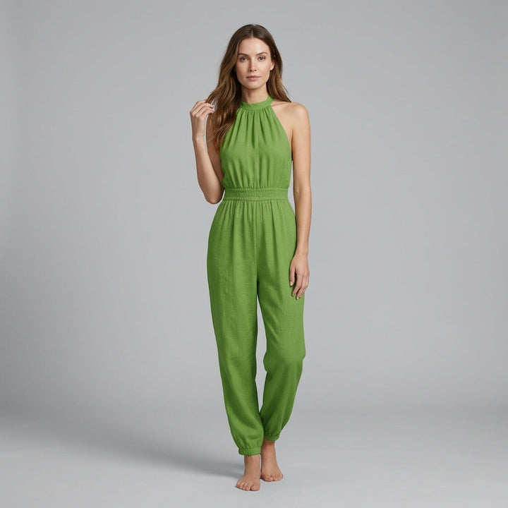 Allison Halter Smocked Jumpsuit