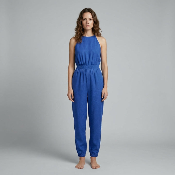 Allison Halter Smocked Jumpsuit