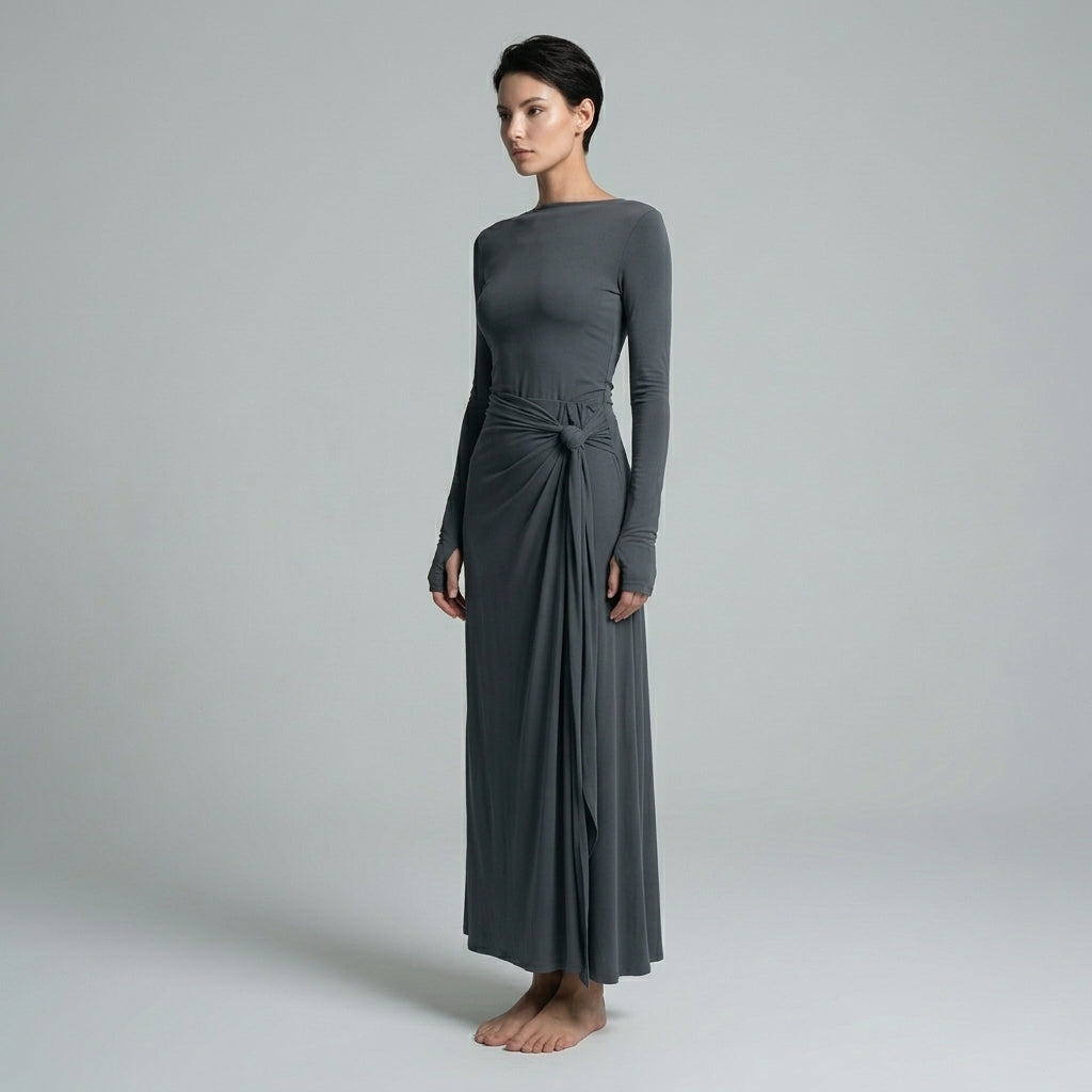 Lindsey Knotted Draped Maxi Dress